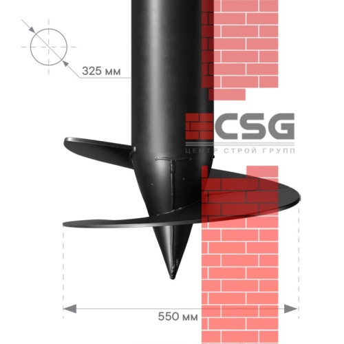 Свая винтовая СВСН-325/550/3000 по выгодным ценам в Рязани.